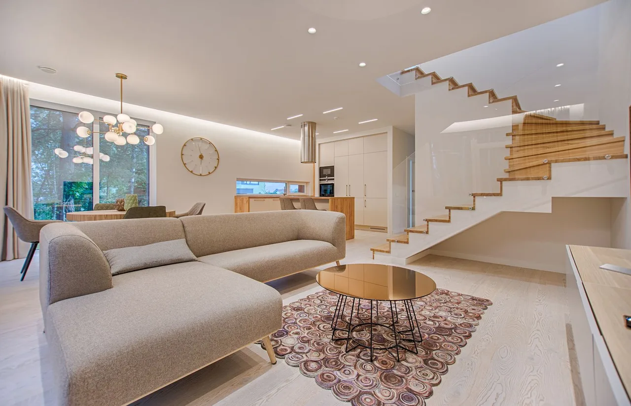 Open living room and kitchen