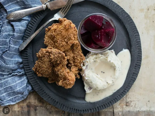 Fried chicken plate at Grace Meat + Three
