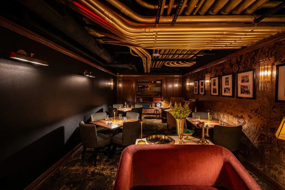 Cocktail lounge at None of the Above under City Foundry